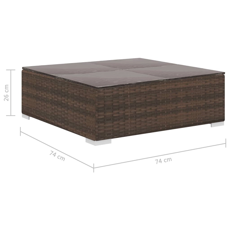 vidaXL 8 Piece Steel Patio Sofa Set in White/Brown/Cream