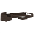 vidaXL 8 Piece Steel Patio Sofa Set in White/Brown/Cream