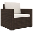 vidaXL 8 Piece Steel Patio Sofa Set in White/Brown/Cream