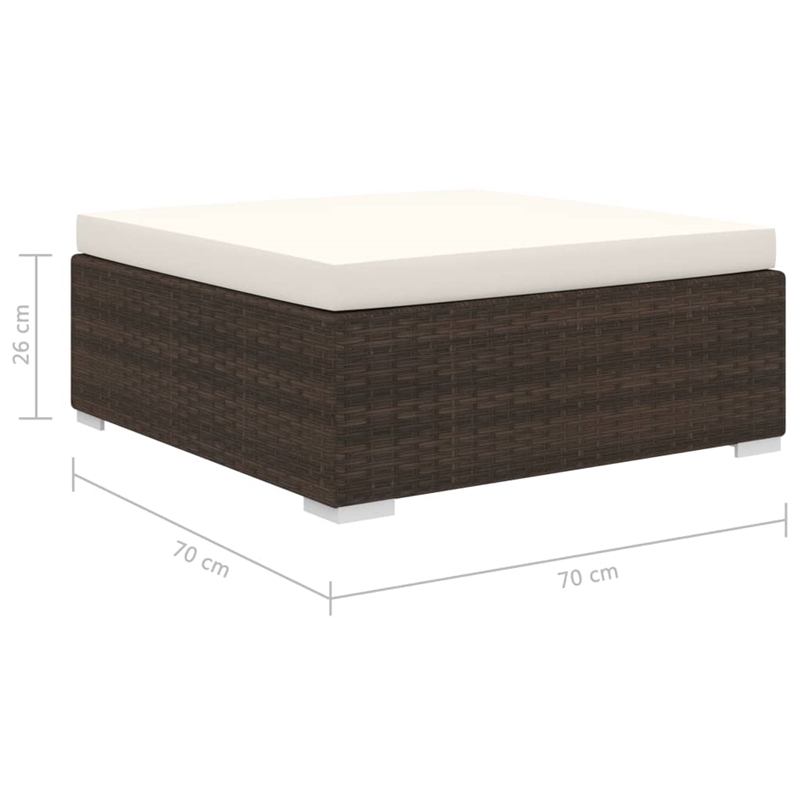 vidaXL 8 Piece Steel Patio Sofa Set in White/Brown/Cream