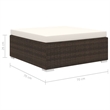 vidaXL 8 Piece Steel Patio Sofa Set in White/Brown/Cream