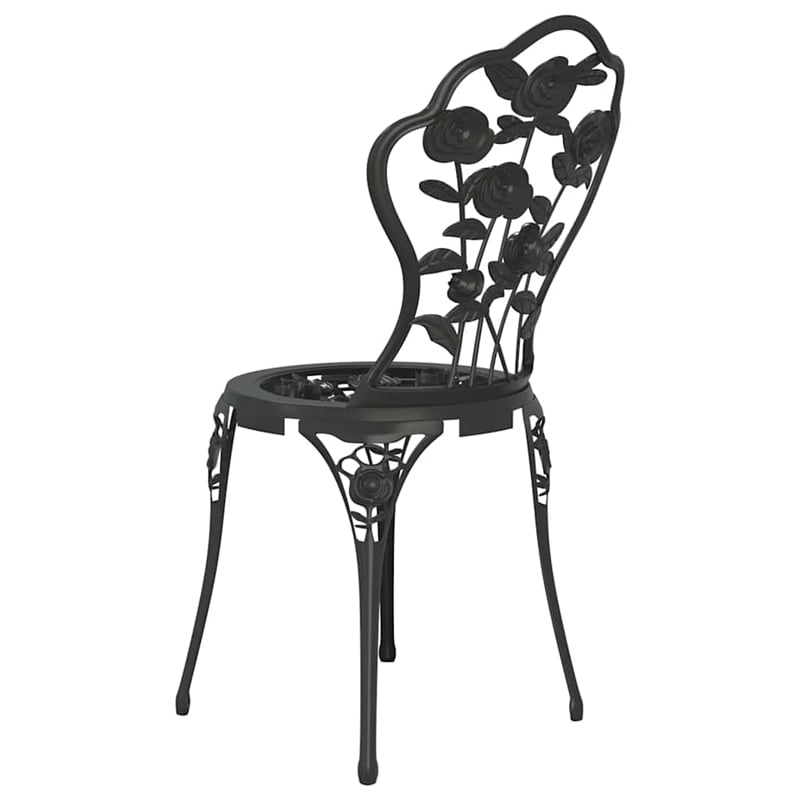 vidaXL Aluminum Small Bistro Set in Black