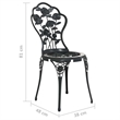 vidaXL Aluminum Small Bistro Set in Black