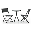 vidaXL Steel Small Bistro Set in Black