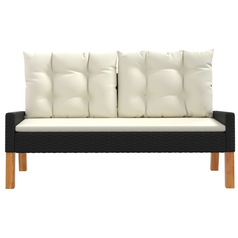 vidaXL Solid Acacia Wood Garden Lounge Set in Black/White