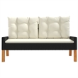 vidaXL Solid Acacia Wood Garden Lounge Set in Black/White