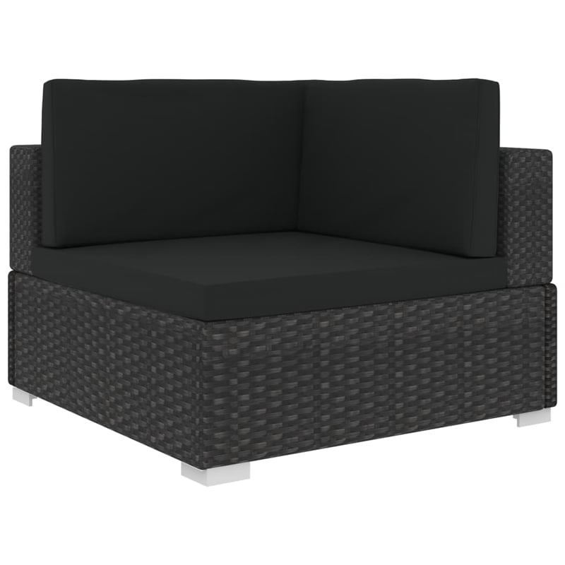 vidaXL 7 Piece Poly Rattan Patio Sofa Set in Black