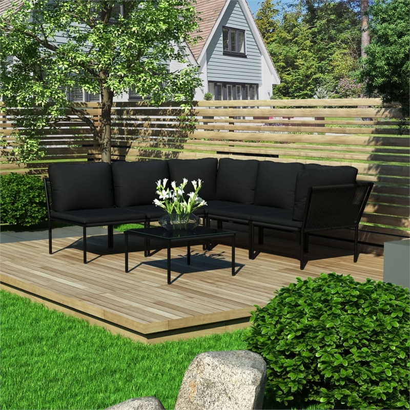 vidaXL Garden Lounge Set in Black/Anthracite