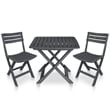 vidaXL Plastic Small Bistro Set in Anthracite