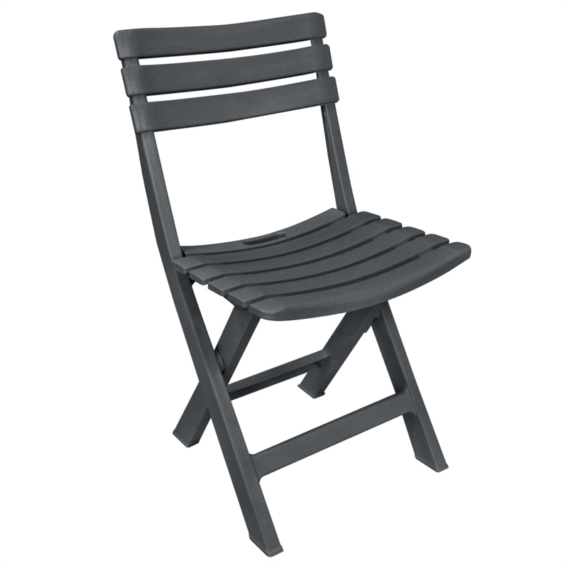 vidaXL Plastic Small Bistro Set in Anthracite