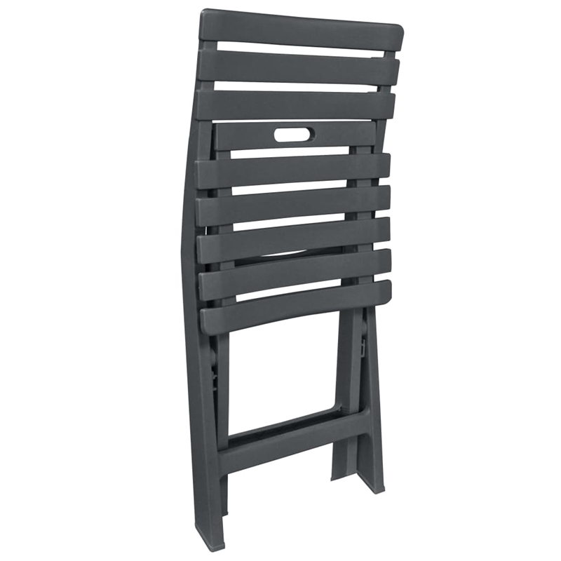 vidaXL Plastic Small Bistro Set in Anthracite