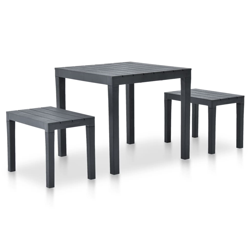 vidaXL Plastic Medium Furniture Set in Anthracite