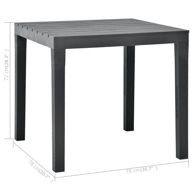 vidaXL Plastic Medium Furniture Set in Anthracite