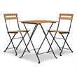 vidaXL Steel Medium Bistro Set in Brown