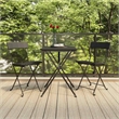 vidaXL 3 Piece Poly Rattan Small Bistro Set in Black