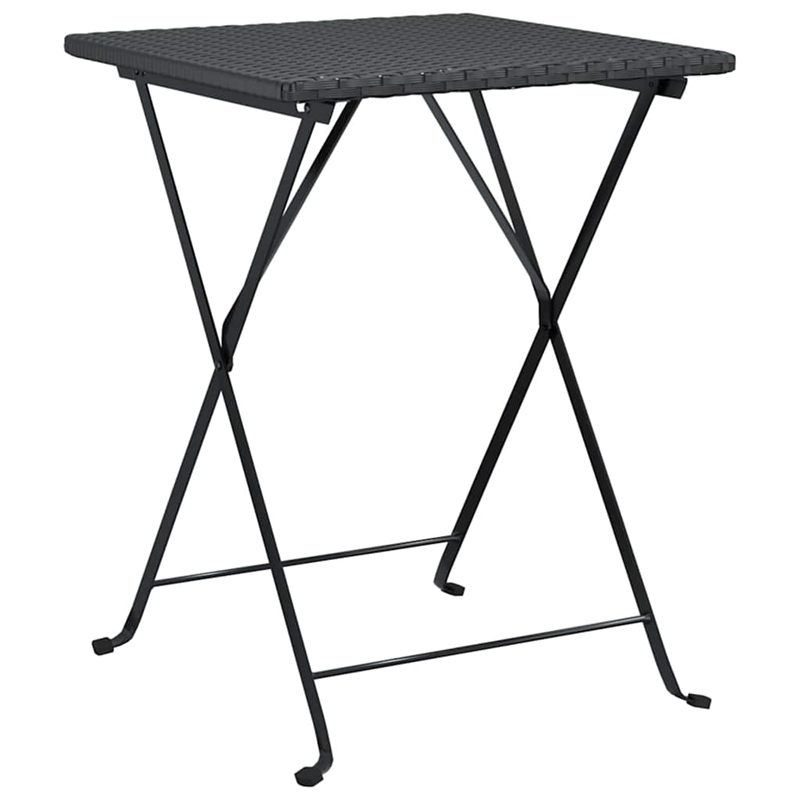 vidaXL 3 Piece Poly Rattan Small Bistro Set in Black