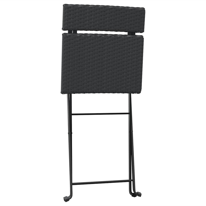 vidaXL 3 Piece Poly Rattan Small Bistro Set in Black