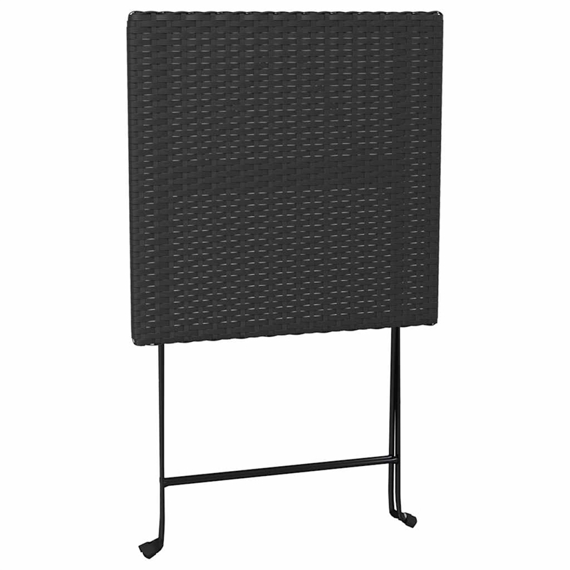 vidaXL 3 Piece Poly Rattan Small Bistro Set in Black