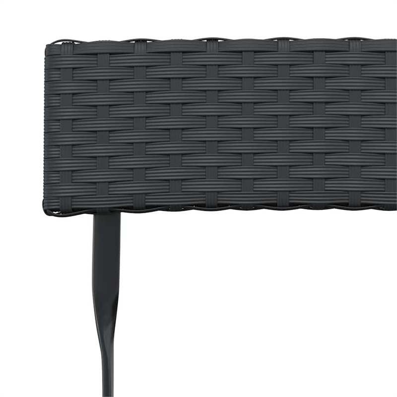 vidaXL 3 Piece Poly Rattan Small Bistro Set in Black