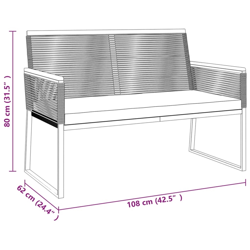 vidaXL 4 Piece Steel Garden Lounge Set in Black
