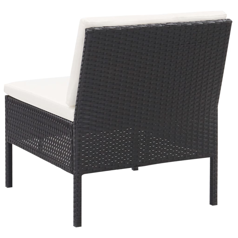 vidaXL 6 Piece Steel Garden Lounge Set in Black/Cream