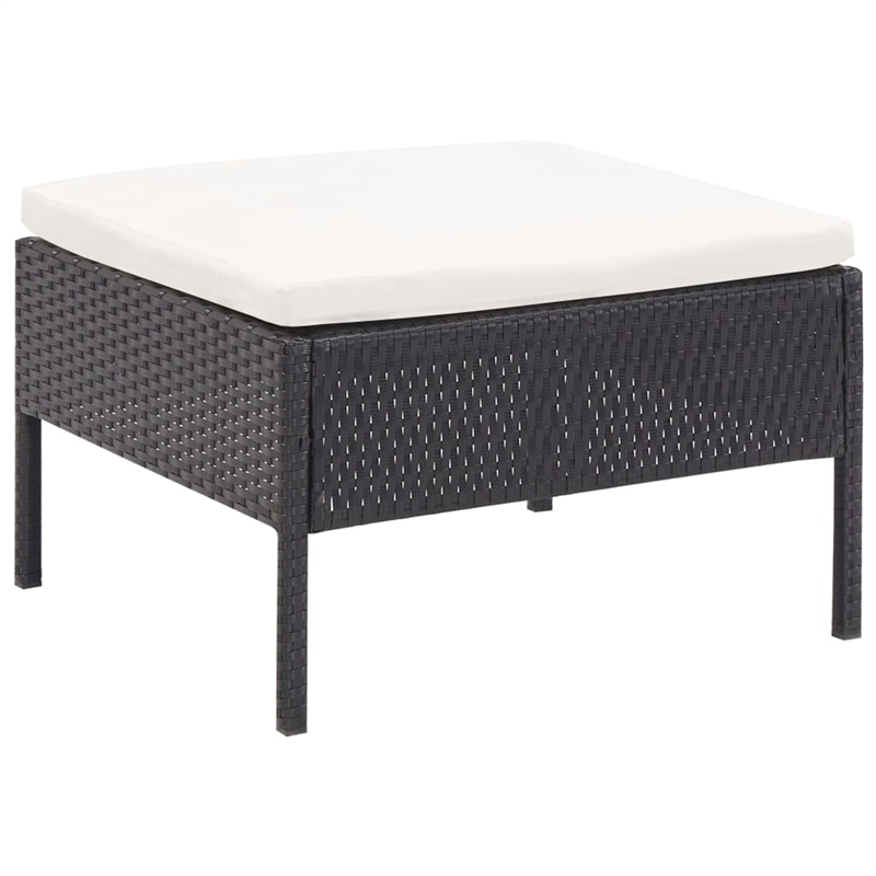 vidaXL 6 Piece Steel Garden Lounge Set in Black/Cream