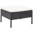 vidaXL 6 Piece Steel Garden Lounge Set in Black/Cream