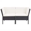 vidaXL 6 Piece Steel Garden Lounge Set in Black/Cream