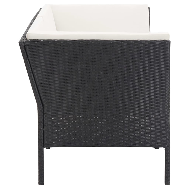 vidaXL 6 Piece Steel Garden Lounge Set in Black/Cream