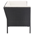 vidaXL 6 Piece Steel Garden Lounge Set in Black/Cream