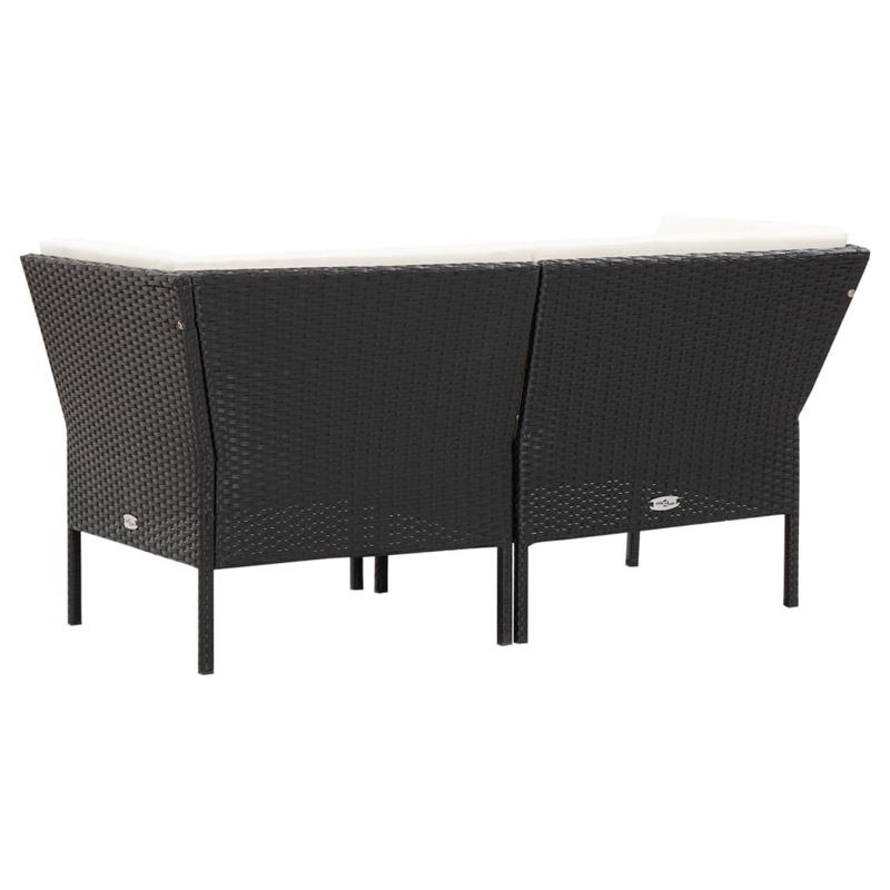 vidaXL 6 Piece Steel Garden Lounge Set in Black/Cream
