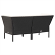 vidaXL 6 Piece Steel Garden Lounge Set in Black/Cream
