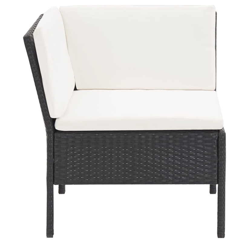 vidaXL 6 Piece Steel Garden Lounge Set in Black/Cream