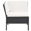 vidaXL 6 Piece Steel Garden Lounge Set in Black/Cream