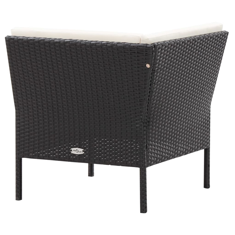 vidaXL 6 Piece Steel Garden Lounge Set in Black/Cream