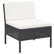 vidaXL 6 Piece Steel Garden Lounge Set in Black/Cream