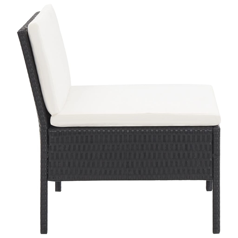 vidaXL 6 Piece Steel Garden Lounge Set in Black/Cream