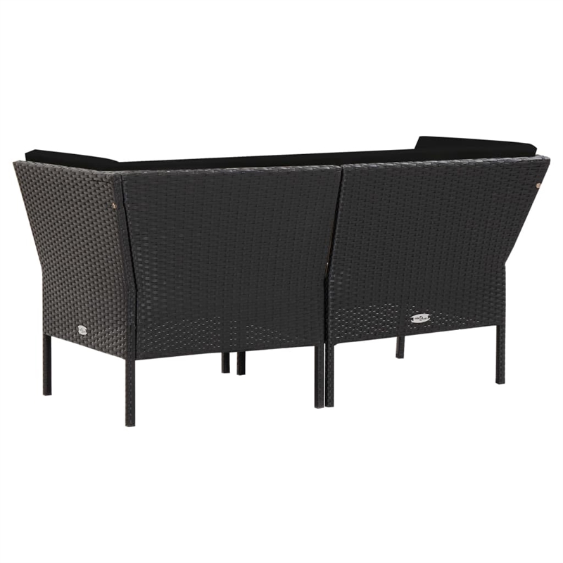 vidaXL 6 Piece Steel Garden Lounge Set in Black