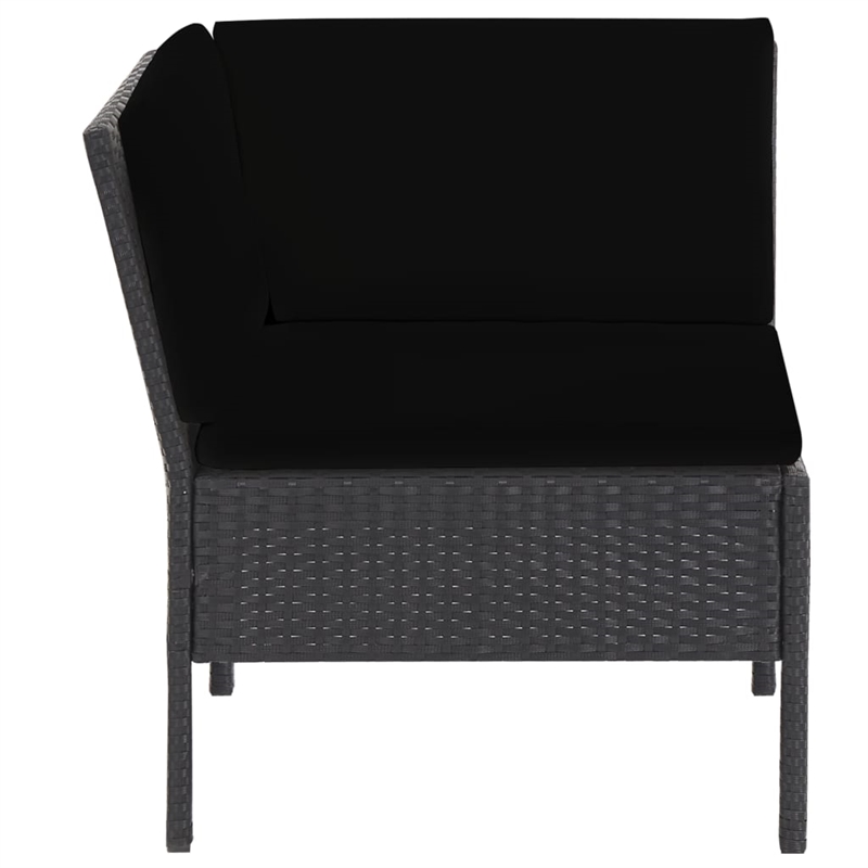 vidaXL 6 Piece Steel Garden Lounge Set in Black