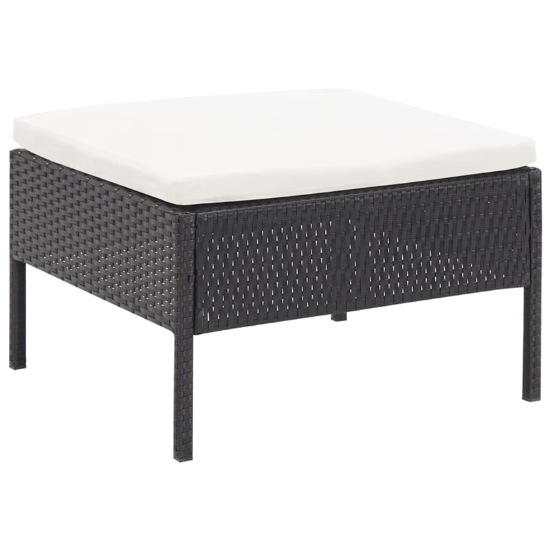 vidaXL Poly Rattan Medium Garden Lounge Set in Black
