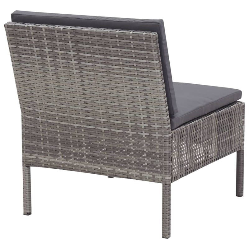 vidaXL 3 Piece Steel Garden Lounge Set in Gray