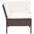 vidaXL 3 Piece Poly Rattan Garden Lounge Set in White/Brown/Cream