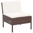 vidaXL 3 Piece Poly Rattan Garden Lounge Set in White/Brown/Cream