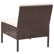 vidaXL 3 Piece Poly Rattan Garden Lounge Set in White/Brown/Cream