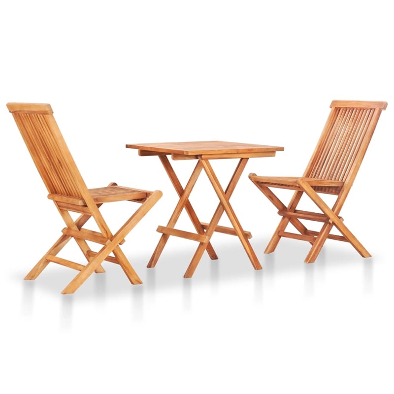 vidaXL 3 Piece Wood Small Bistro Set