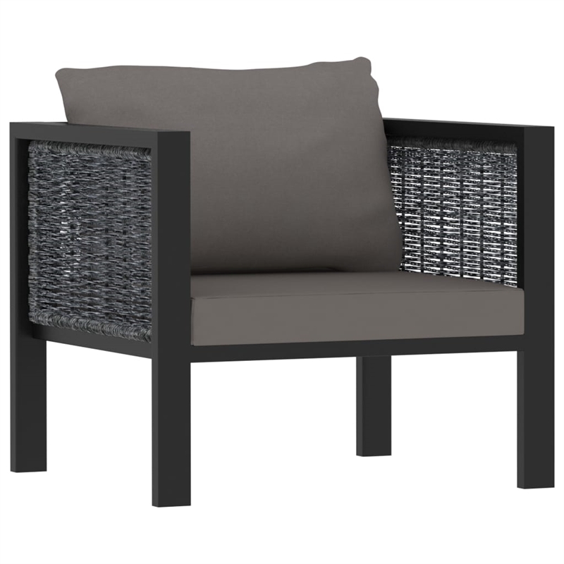vidaXL 5 Piece Poly Rattan Garden Lounge Set in Gray/Anthracite
