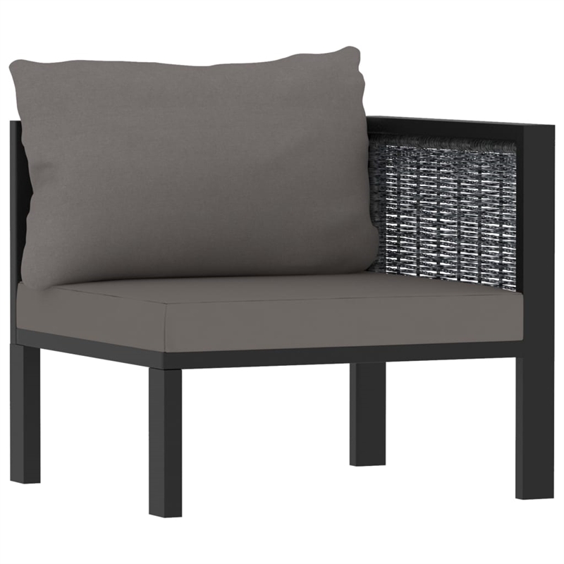 vidaXL 5 Piece Poly Rattan Garden Lounge Set in Gray/Anthracite