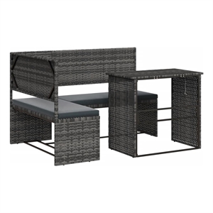 vidaXL Poly Rattan Sofa in Gray