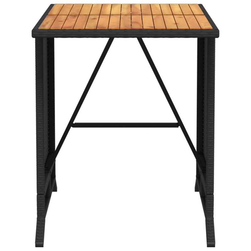 vidaXL 3 Piece Solid Acacia Wood Bistro Set in Black/White/Cream