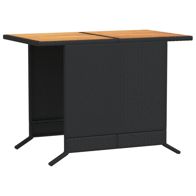 vidaXL 3 Piece Solid Acacia Wood Bistro Set in Black/White/Cream